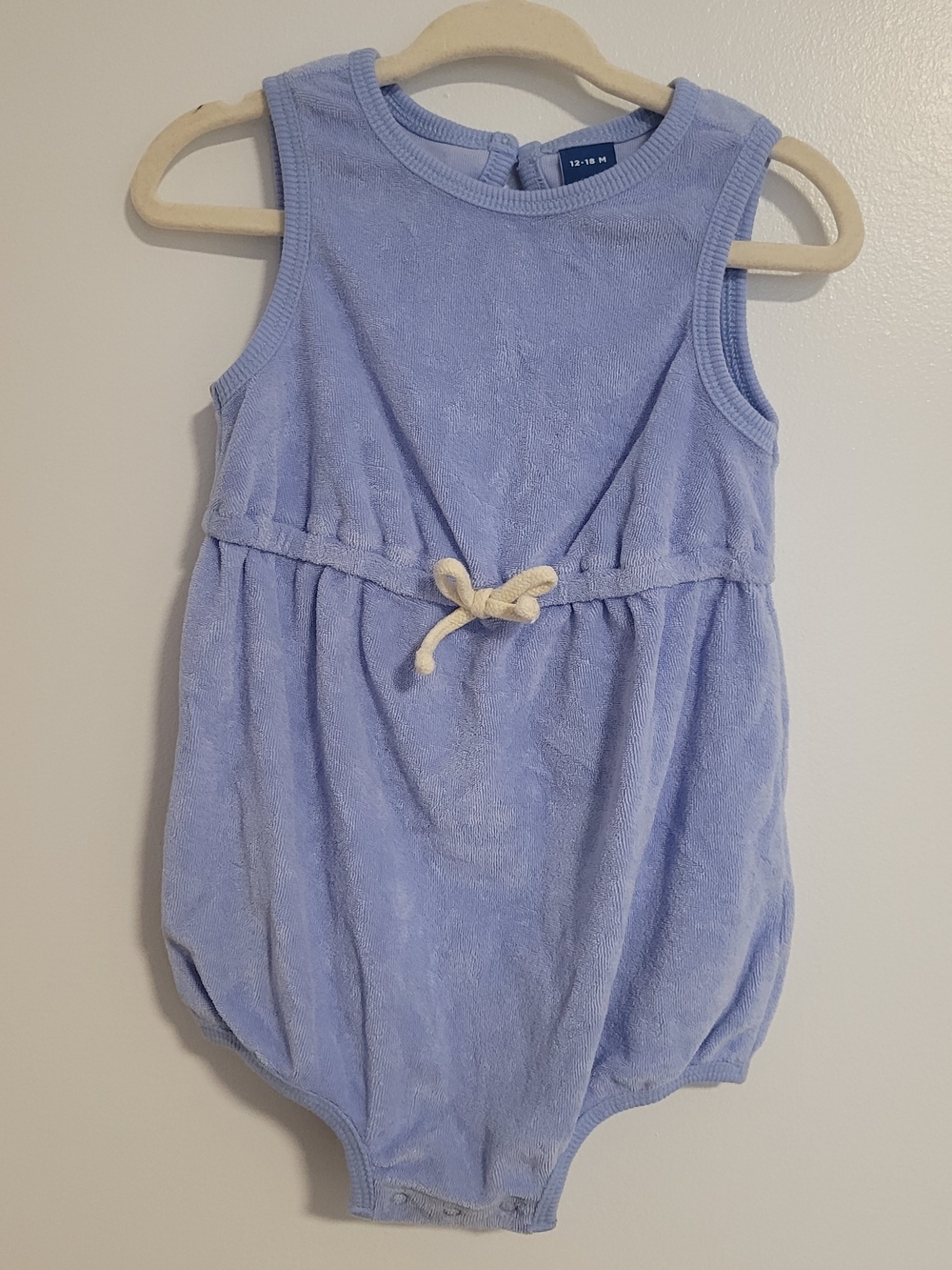 🧸4/20$ Old Navy Light Lavender Baby Terry Romper Size 12-18M Toddler Girl